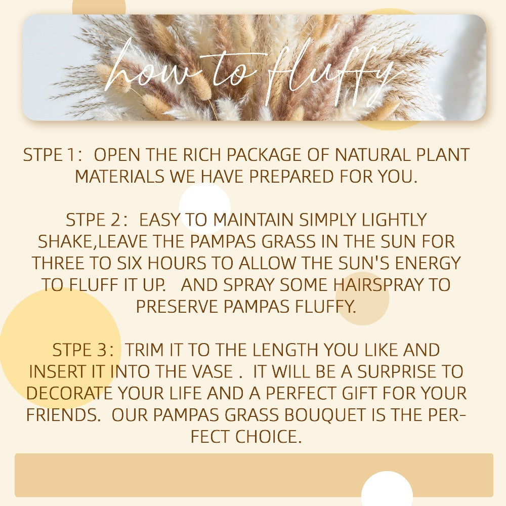 Natural Pampas Grass Decor Bouquet 105/120pcs Boho Dried Floral Arrangement - Centerpiece Table Decor for Wedding Living Room Rustic Boho Home Decoration Vase Filler