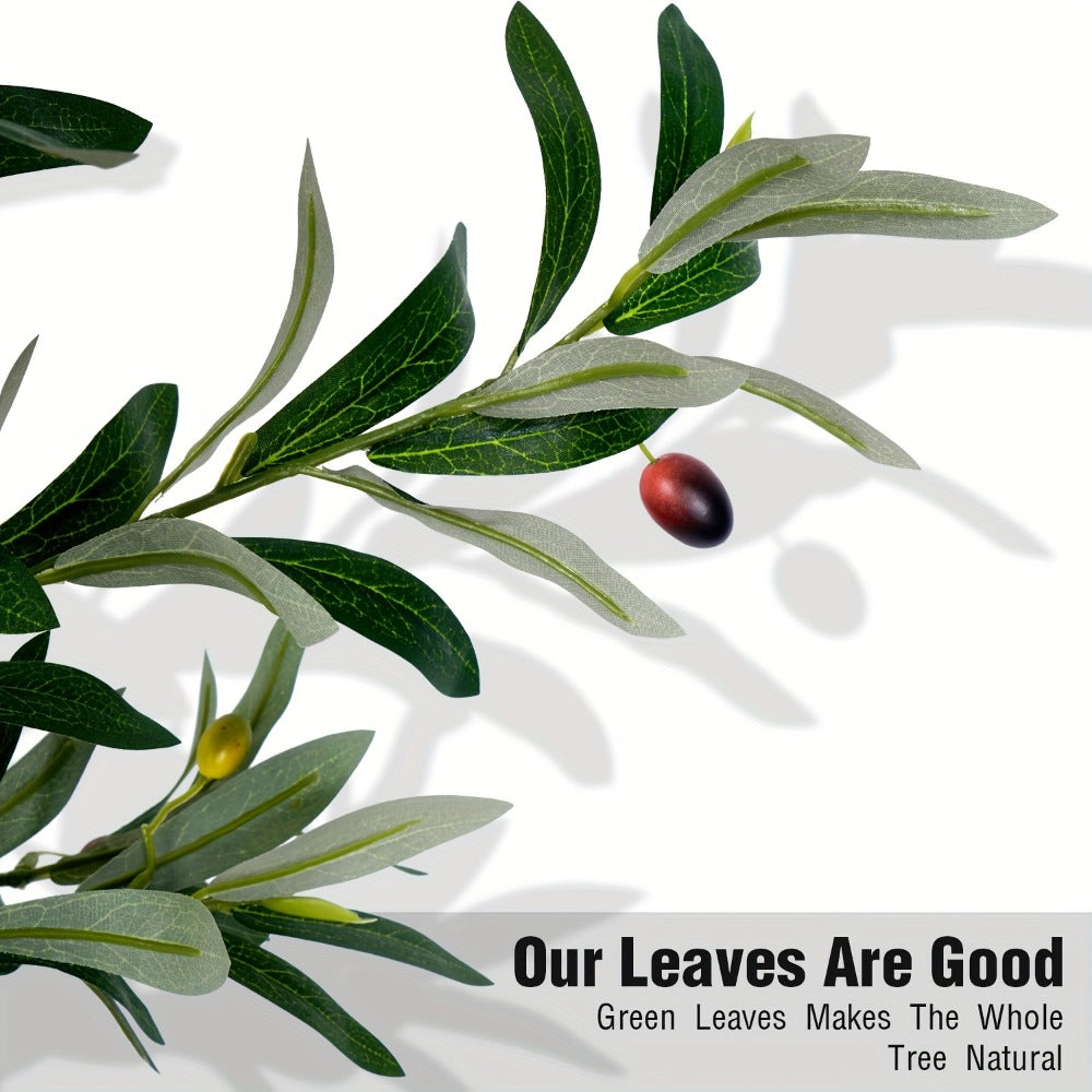Artificial Olive Tree Indoor Tall Faux Potted Plant with Lifelike Leaves and Fruits for Living Room Office Bedroom Porch Home Decor Housewarming Gift 5FT 6FT 7FT