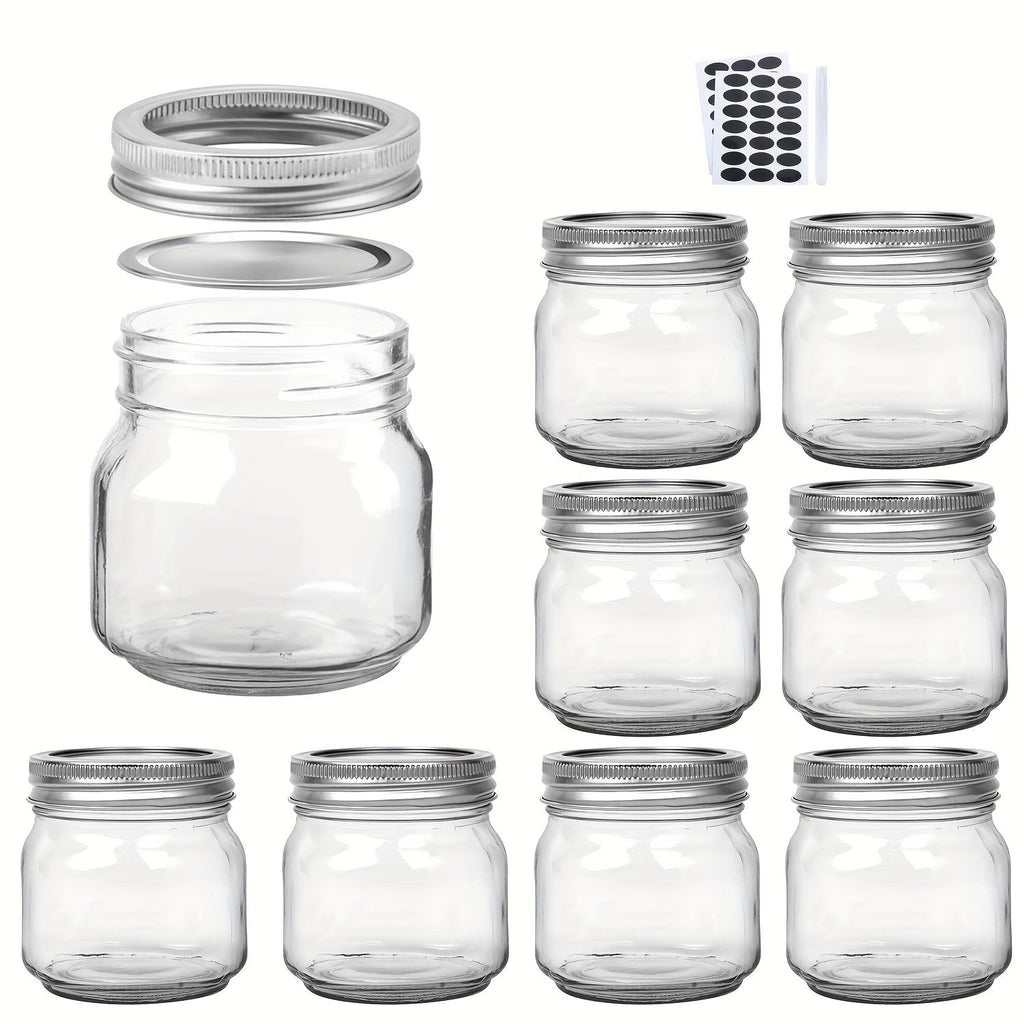 Mason Jars 8oz Glass Jars with Lids ¨C 9/18/27/36 Pack Regular Mouth Canning Jars for Storage, Spices, Jelly, Jam, Honey & Caviar | Dishwasher Safe Spiral Lid Kitchen Storage Containers Set