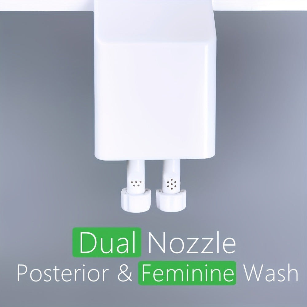 Bidet Attachment Hot and Cold Water ¨C Dual Nozzle Non-Electric Toilet Seat Bidet, Rear & Feminine Wash, Self-Cleaning Retractable Nozzle, Adjustable Warm Water Pressure, Easy Install