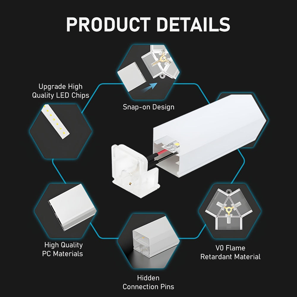 LED Hexagonal Garage Light 6500K ¨C Super Bright Daylight White Shop Light 42W¨C620W for Auto Detailing, Warehouse, Workshop, Basement & Gym (1 to 32 Grids, Hex Frame Available)