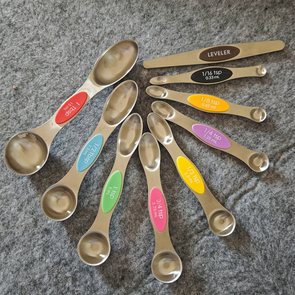 Measuring Cups and Spoons Set Stainless Steel, 8 or 17-Piece Stackable Baking Measuring Cup Set with Soft Handle for Wet and Dry Ingredients, Kitchen Baking Accessories, Black or Colorful