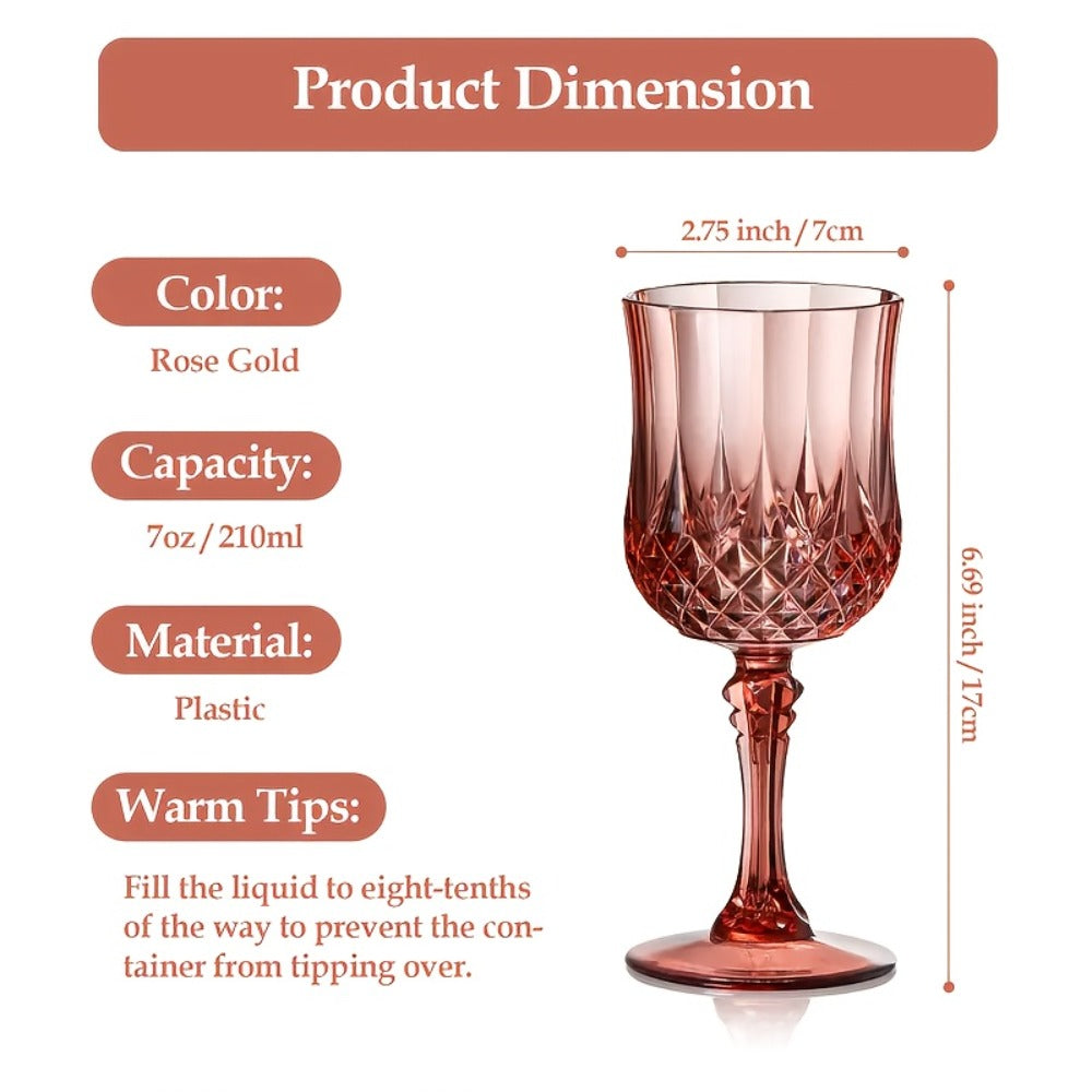 Plastic Wine Glasses 24 Pack 7oz ¨C Unbreakable Crystal Vintage Champagne Flute Glasses Reusable Drinkware for Wedding Party Outdoor Events Kitchen
