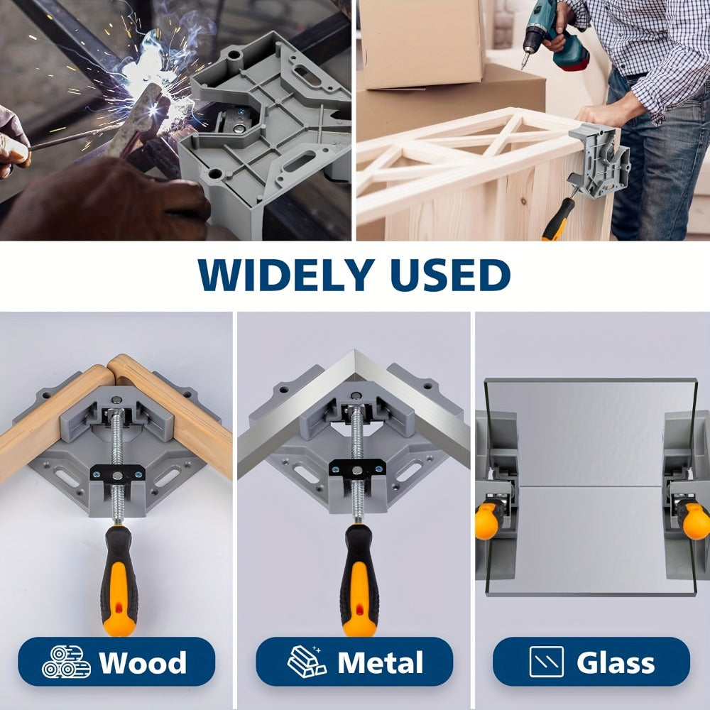 Right Angle Woodworking Clamp Set 2 & 4-Piece ¨C Adjustable Aluminum Alloy Swing Jaw, 90-Degree Corner Clamps for Welding, Furniture Assembly, Framing & DIY Woodworking Projects