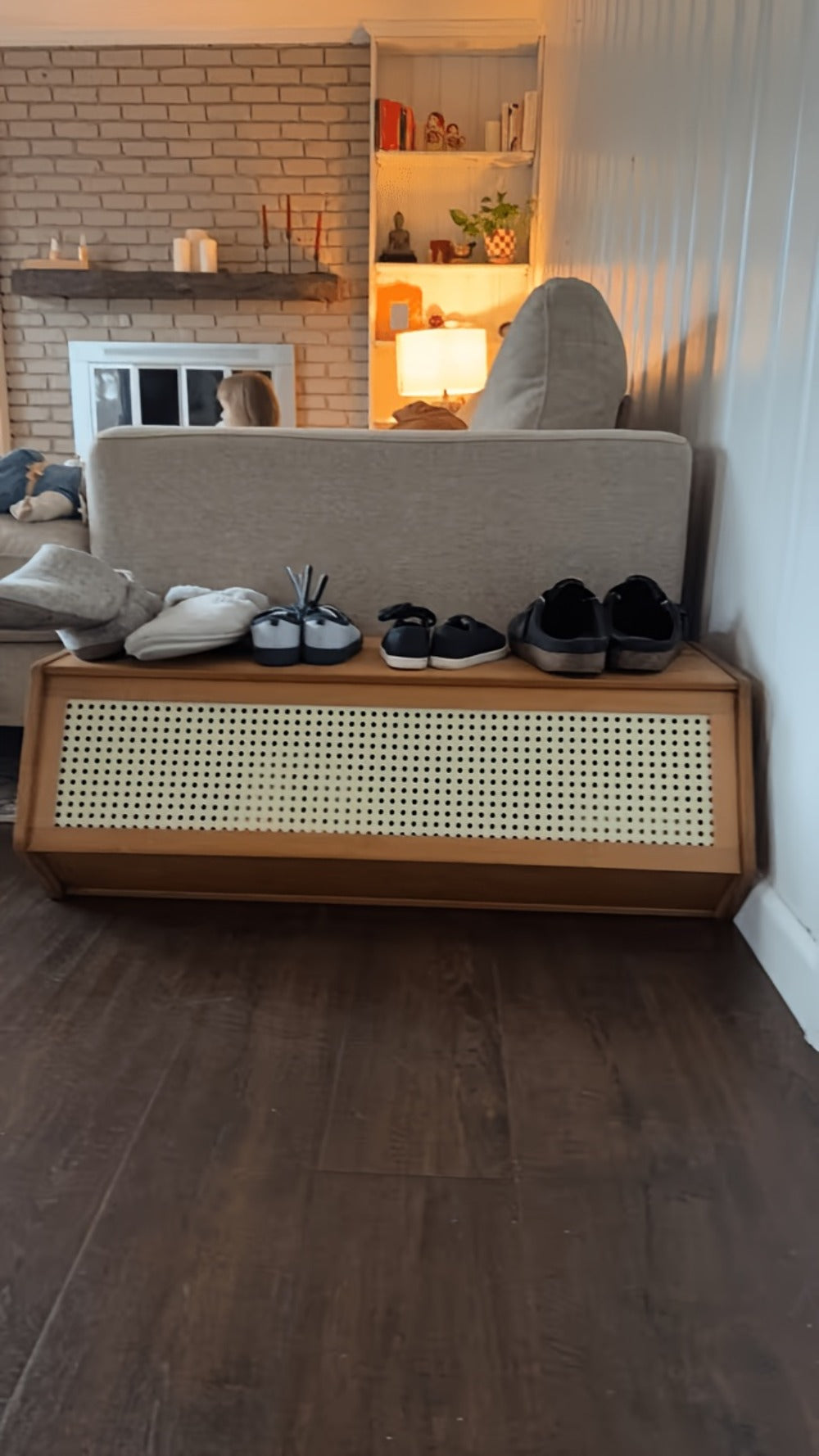 Bamboo Shoe Rack with Flip Drawer Freestanding Narrow Entryway Shoe Organizer 2 Sizes Stackable Storage for Living Room Bedroom