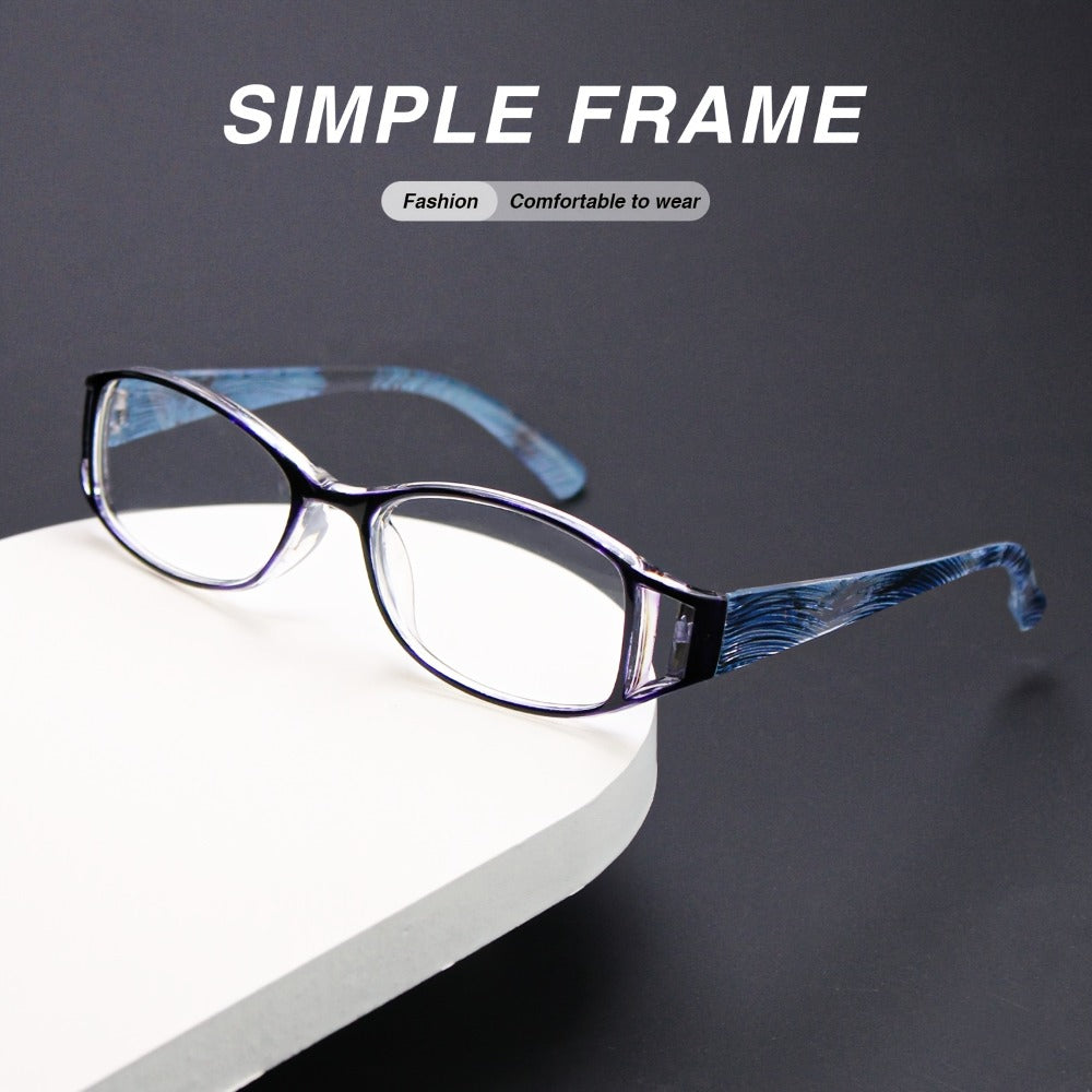 Womens Reading Glasses 16 Pack Elegant Square Full Frame High Definition Lenses 4 Colors Purple Blue Brown Black Comfortable Stylish Readers for Computer Book Reading Long Distance Magnification 1.0 to 4.0