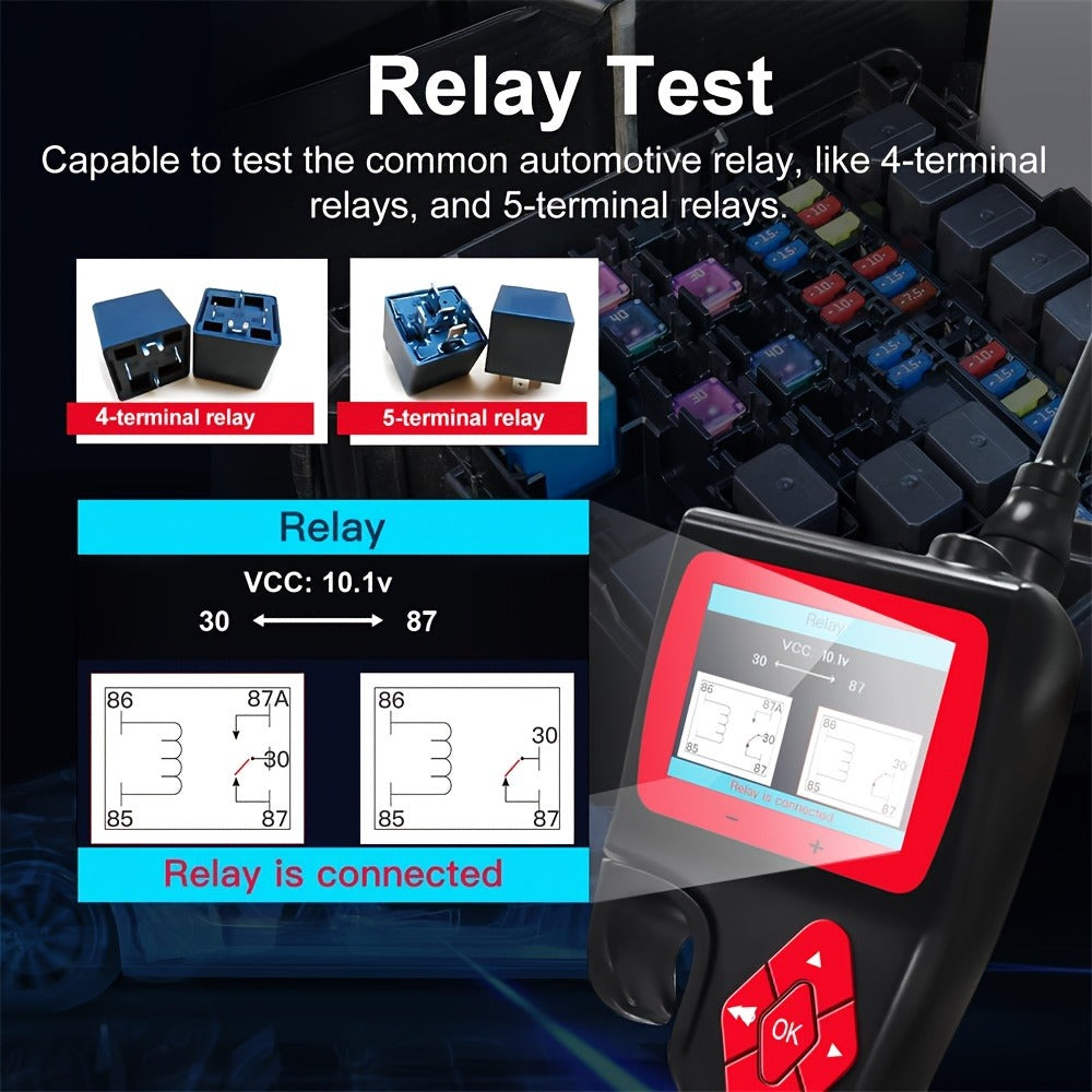 Automotive Circuit Tester Topdiag P200 Pro 9-30V Oscilloscope Multimeter Relay Fuel Injector Test 0-5V Power Supply Component Activation 20ft Cable Smart Voltage Resistance Diagnostic Tool