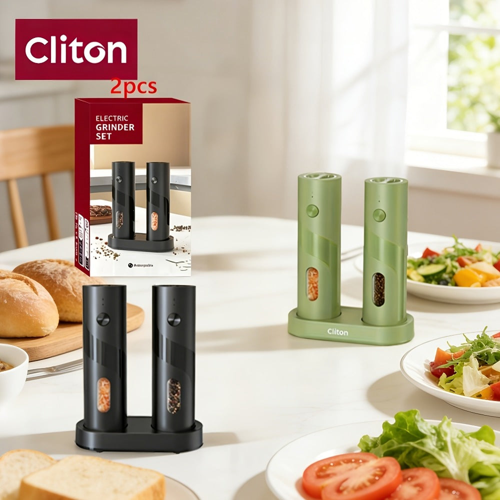 Electric Salt and Pepper Grinder Set with LED Light, Rechargeable Automatic Salt Pepper Mill, Adjustable Coarseness 3.72oz Large Capacity, Kitchen BBQ Restaurant Outdoor Wedding Gift