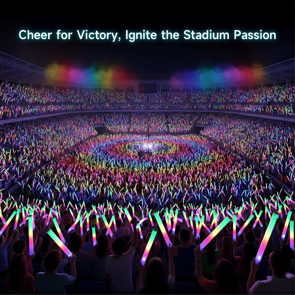 Foam Glow Sticks Set 103pcs 70pcs 40pcs ¨C LED Light Up Foam Sticks 3 Flashing Modes Assorted Colors Bulk Pack for Party Wedding Birthday Concert Rave Glow Night Event