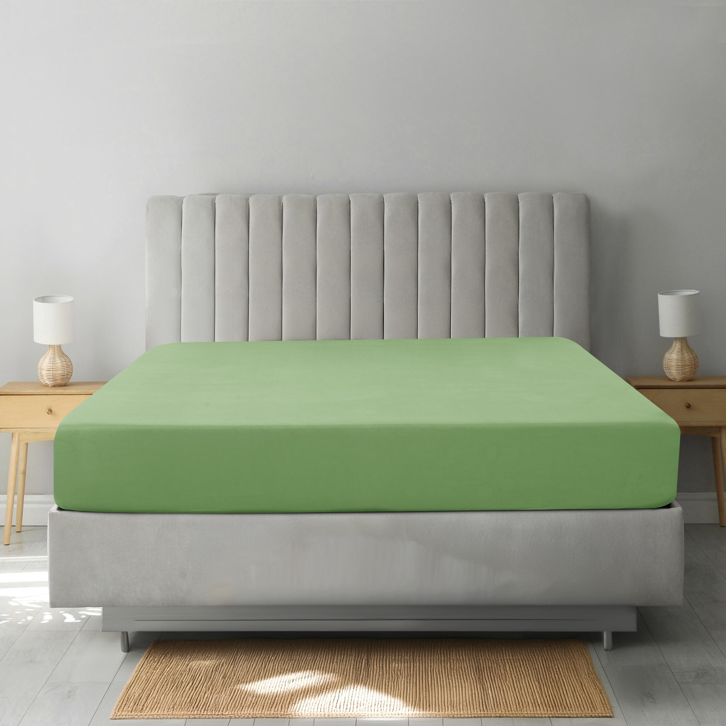 Fitted Sheet Only Deep Pocket Brushed Microfiber Cooling Bed Sheet - Ultra Soft Silky Shrink & Fade Resistant Mattress Cover for Twin Twin XL Full Queen King Cal King - Wrinkle Resistant Easy Care