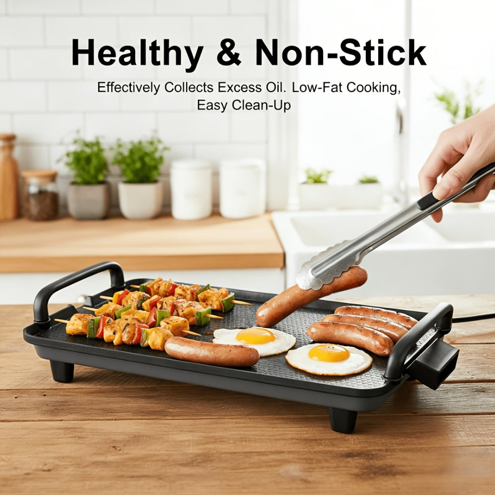 Electric Griddle with Non-Stick Coating - Large Submersible Cooking Surface, Make 15 Eggs at Once, Hassle-Free Cleanup, 2 Sizes Available - Perfect for Breakfast, Pancakes & Family Cooking
