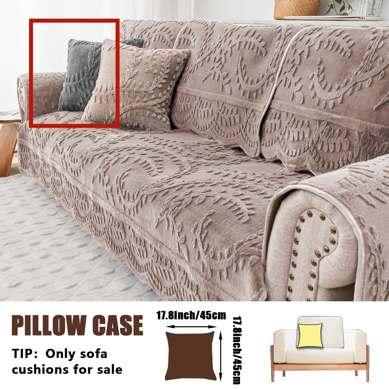 Faux Rabbit Fur Sofa Cover Thickened Quilted Plush Warm Non-Slip Machine Washable Pet Friendly Breathable Sofa Cushion for Living Room Bedroom Office - 2 3 Seater Large