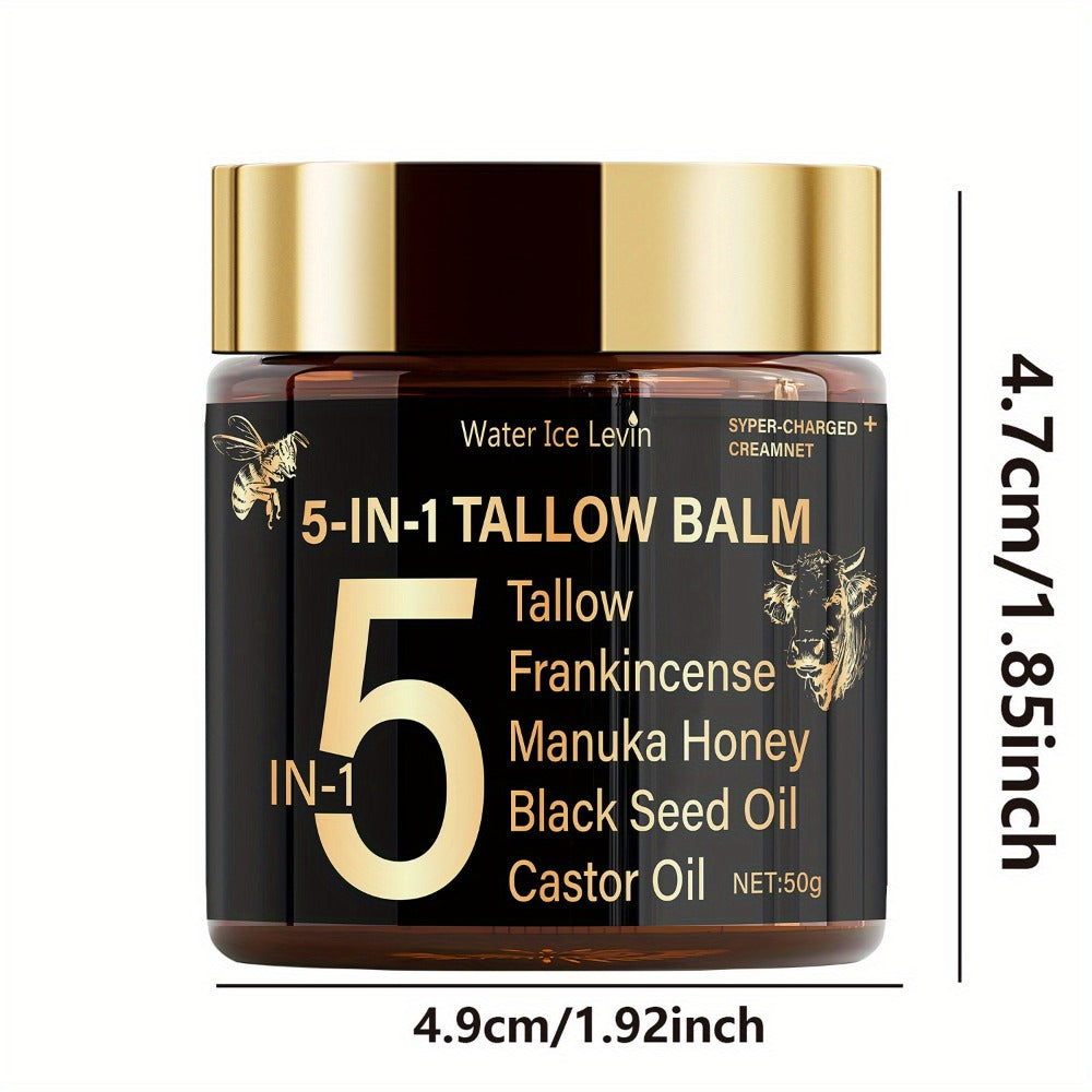 Beef Tallow Moisturizing Cream with Honey & Castor Oil - Deep Hydration Face & Body Cream - Lightweight Skin Nourishing Lotion for Dry Skin - Triple Nourishment Complexion Improving Moisturizer