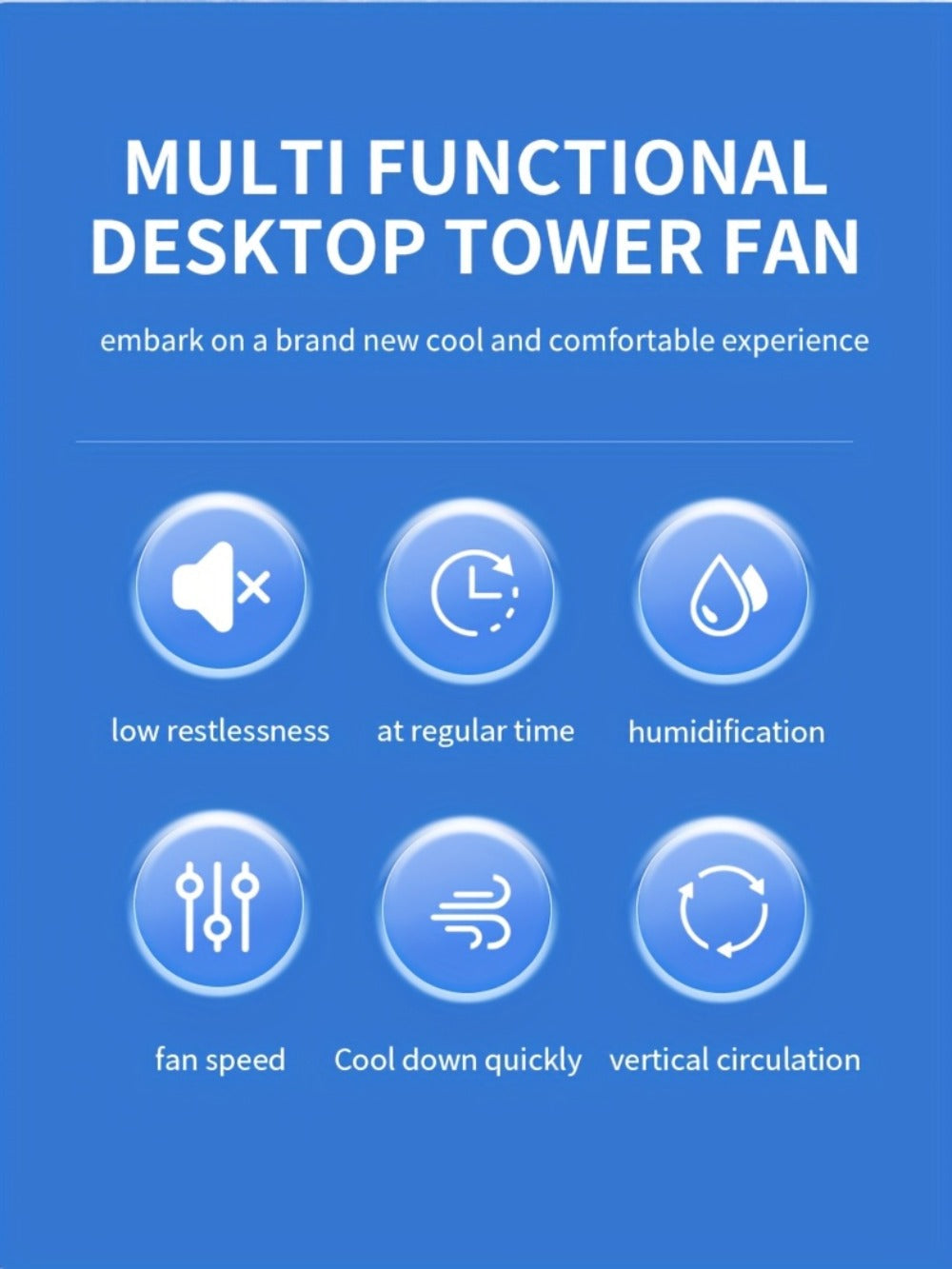 Portable Bladeless Fan USB Tower Fan, Desktop Air Conditioner Fan with Water Mist Cooling, Remote Control, Touch Screen, 7-Color LED Ambient Light and Timer, Personal Cooling Fan for Office, Travel, Camping, Home