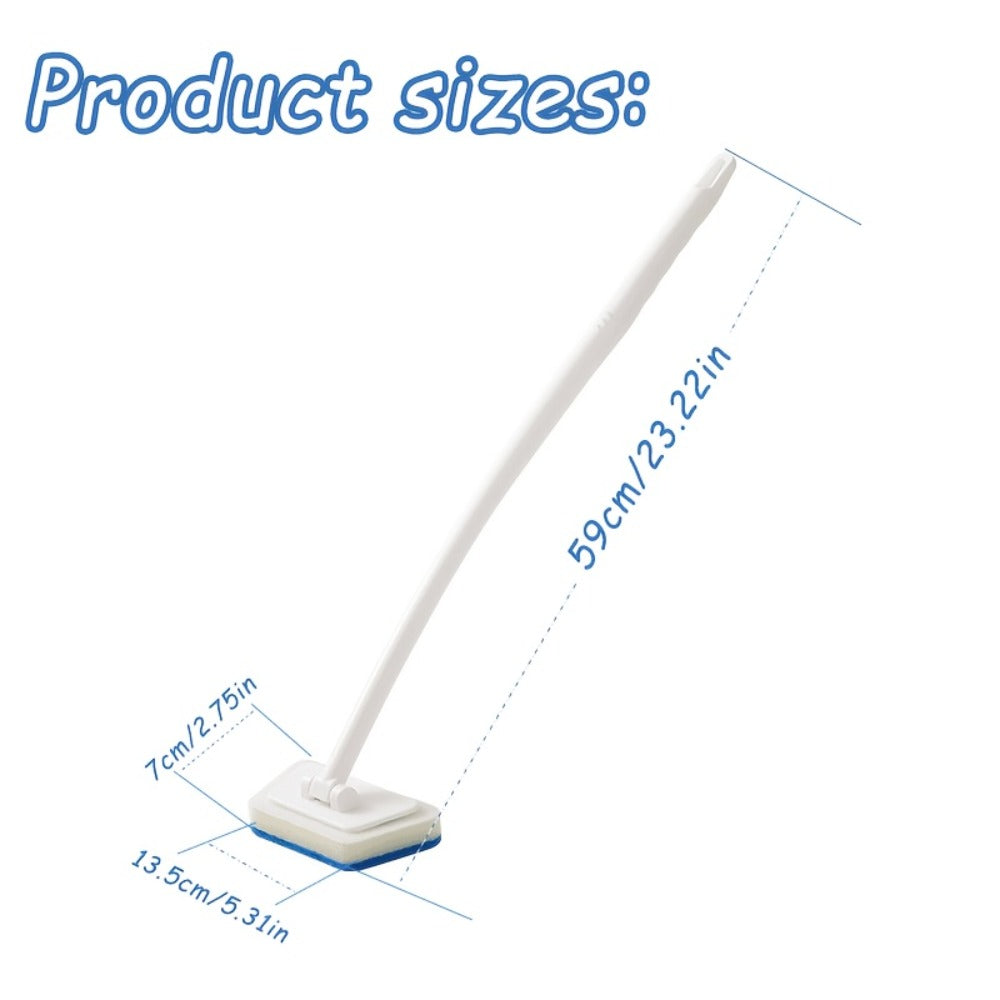 Long Handle Sponge Brush Set with Replaceable Heads for Kitchen Bathroom Tile Bathtub Cleaning ¨C 1 Handle + 6/10/15 Brush Heads, Thickened Durable Scrubber