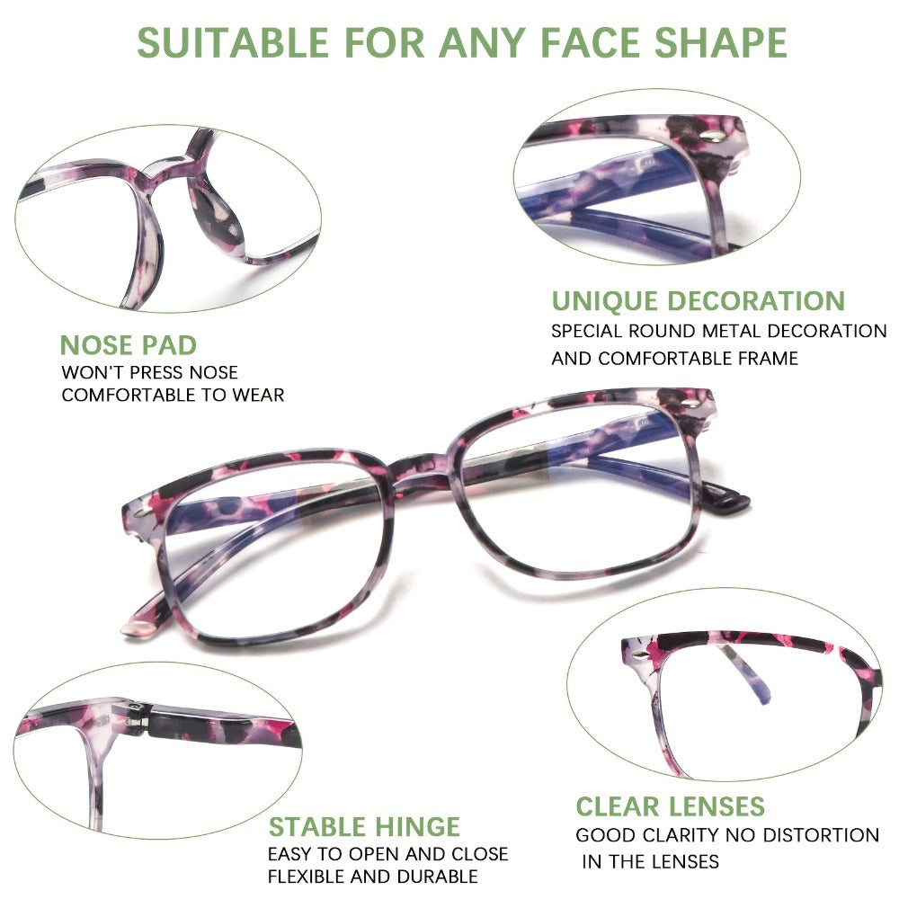 Blue Light Blocking Reading Glasses for Women 5-Pack ¨C Stylish Computer Readers with Spring Hinges, Anti-Blue Light Lenses, Multiple Strengths 1.0¨C4.0x, Multicolor