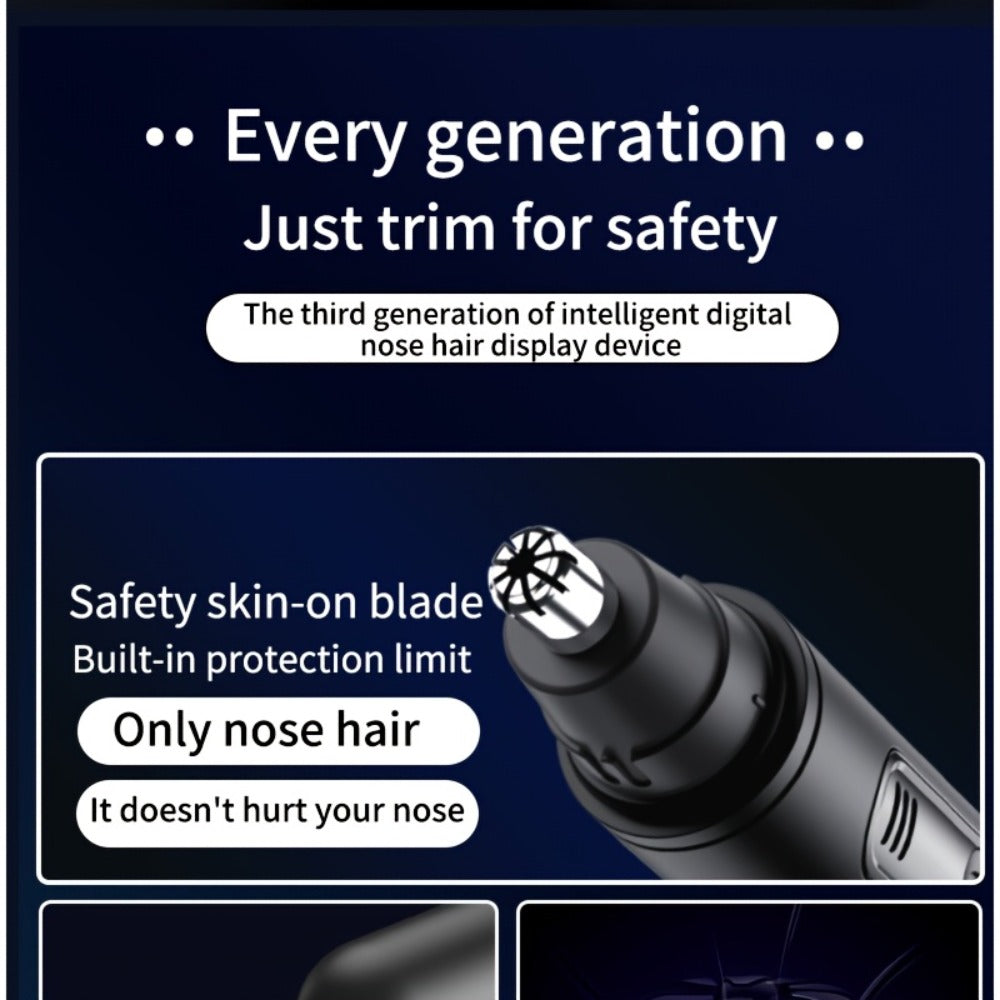Electric Nose Trimmer with LED Display ¨C USB Rechargeable Painless Facial Hair Removal Device for Men & Women, Nose Ear & Eyebrow Trimmer, Upgraded Grooming Tool, Ideal Gift