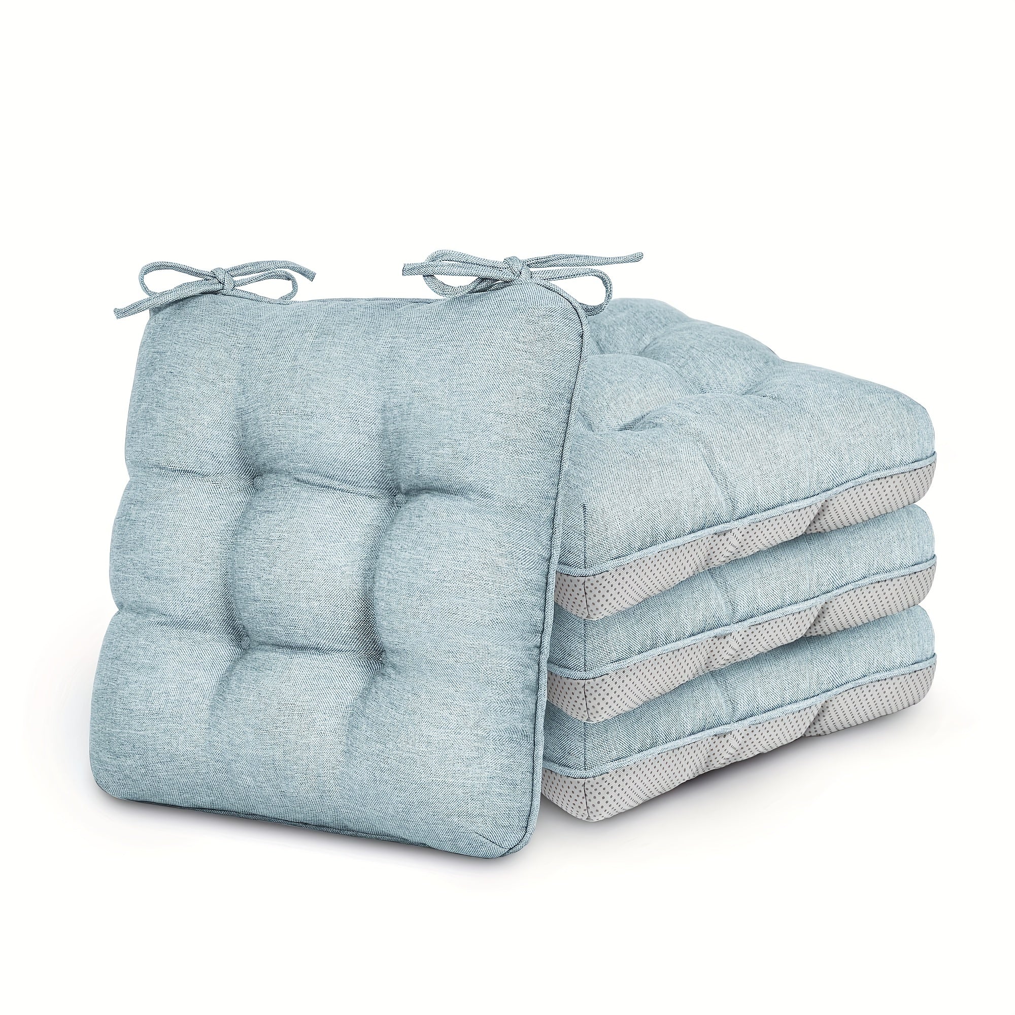 Memory Foam Chair Cushions 4/8 Pack, Non-Slip Seat Pads for Dining Chairs, Kitchen, Office & Patio ¨C Indoor Outdoor Chair Pads M/L Size