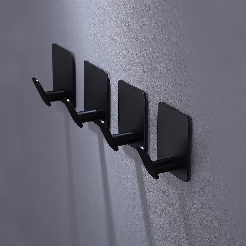 Adhesive Wall Hooks 8-Pack ¨C Stainless Steel No-Drill Towel Hook for Bathroom Kitchen Bedroom Coat Hat Key Holder