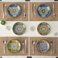 Bohemian Pasta Bowls Set of 6 | 32 Oz Porcelain, Floral Pattern, Microwave & Dishwasher Safe ¨C VANCASSO