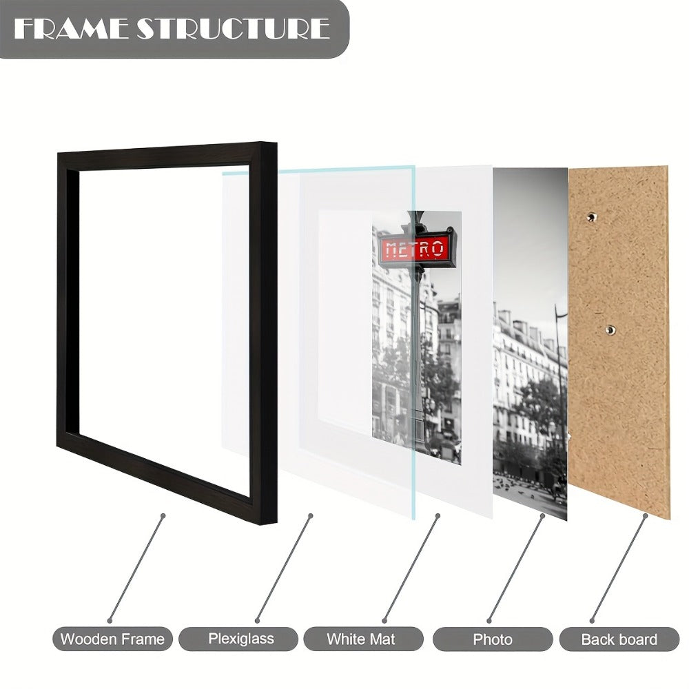 Square Photo Frames Set of 3, Black White 8x8 12x12 Inch Wall Hanging Picture Frames for Living Room Hallway Gallery Wall, Holiday Gift for Friends Family Home Decor