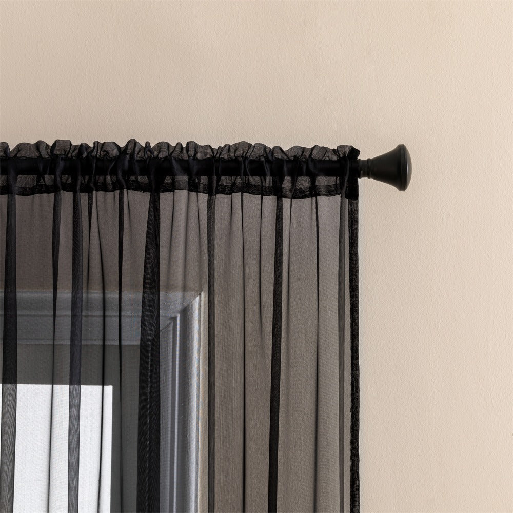 Sheer Curtains 2 Panels Rod Pocket ¨C Light Filtering Privacy Window Drapes for Living Room Bedroom Modern Home Decor