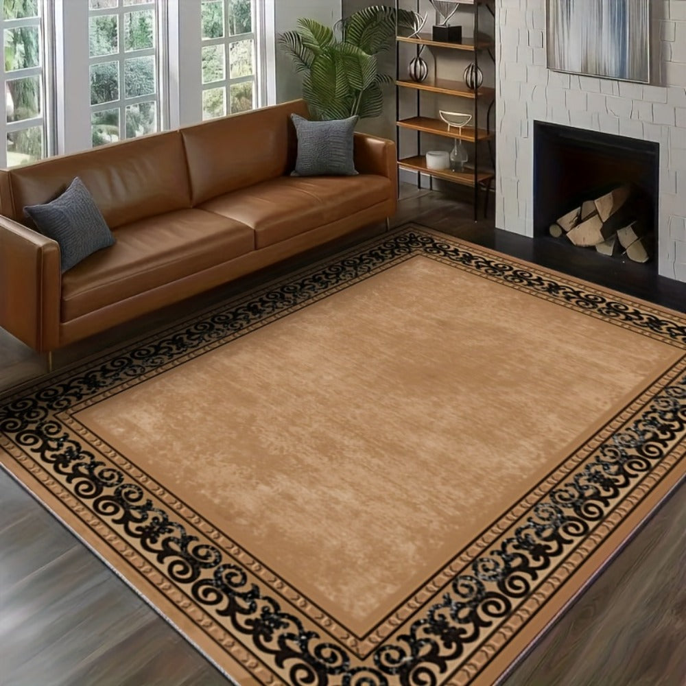 Bohemian Area Rug Machine Washable Non-Slip Vintage Flannel Floor Rug for Living Room Bedroom Home Decor