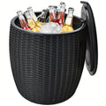 Insulated Ice Bucket with Drain Plug - Large Capacity Food-Grade Plastic Cooler for Parties, Camping, BBQ & Outdoor Events