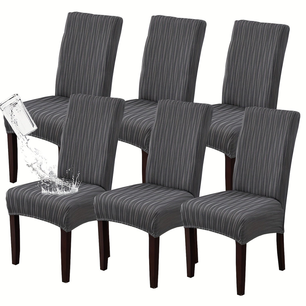 Dining Chair Covers Stretch Slipcovers Set of 4 or 6, Stain Resistant Removable Washable Chair Protector for Home Kitchen Restaurant Wedding, Spandex Jacquard Fabric, 7 Colors Available