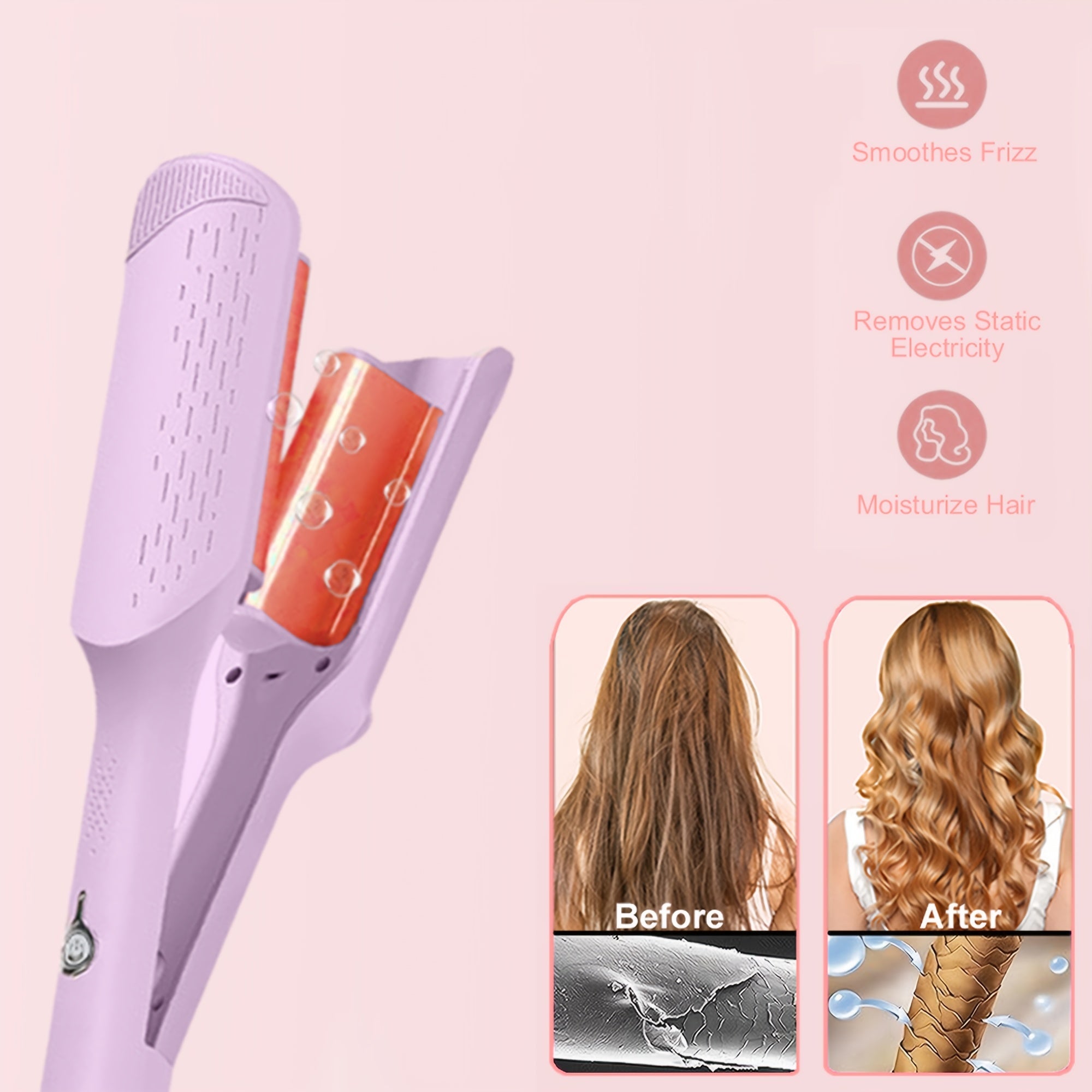 Curling Iron 32mm Deep Wave Curler Fast Heating Adjustable Temperature Anti-Scald Salon-Grade Hair Styling Tool Long-Lasting Waves Gift