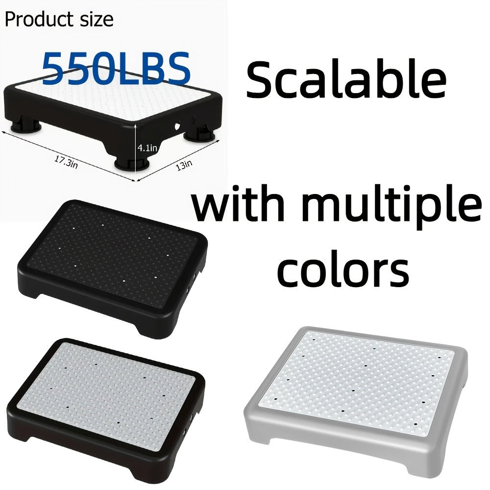 Non-Slip Step Stool Heavy Duty 550LBS Capacity Portable One Step Platform for Elderly Adults - Anti-Slip Rubber Mat Height Adjustable Indoor Outdoor Use Bed Car Door Bathroom Stair
