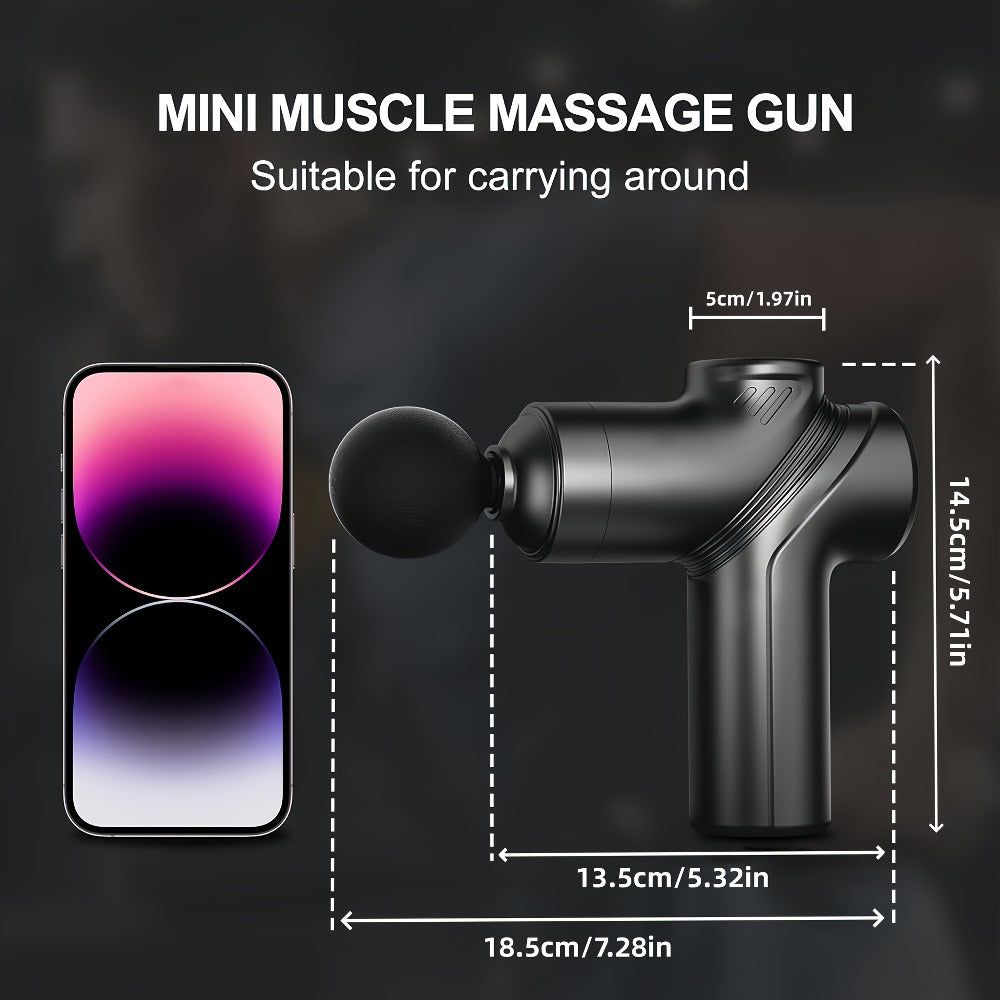 Massage Gun Deep Tissue Percussion Massager ¨C Portable Handheld Electric Body Massager with 4/8 Heads & 6 Speed Settings for Muscle Relaxation & Post-Workout Recovery