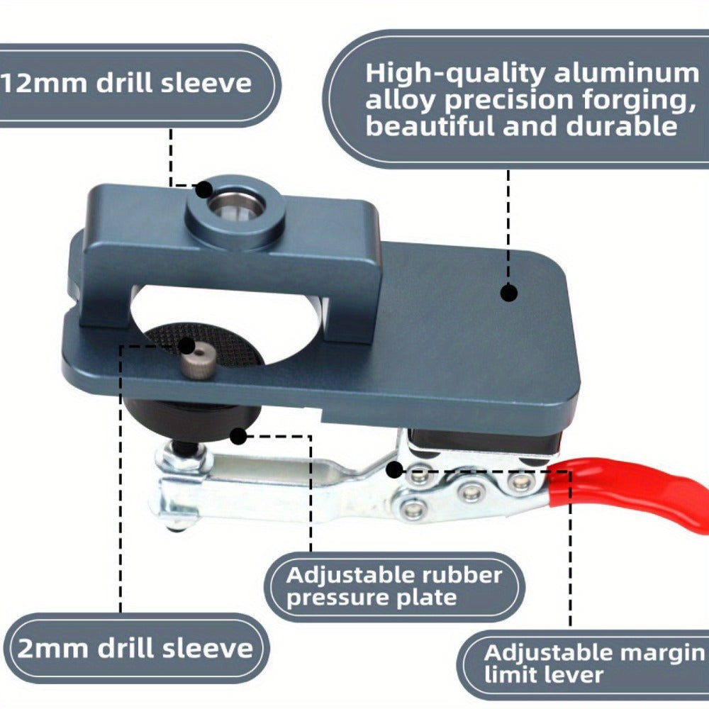 35mm Hinge Drilling Jig Kit Aluminum Alloy Cabinet Door Hinge Hole Opener Template Puncher Locator for Woodworking Door Cabinet Wardrobe Hinge Installation 15-25mm Boards