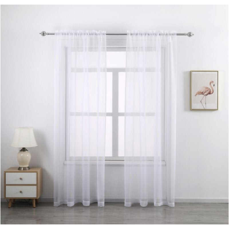 Sheer Curtains 2 Panels Rod Pocket ¨C Light Filtering Privacy Window Drapes for Living Room Bedroom Modern Home Decor