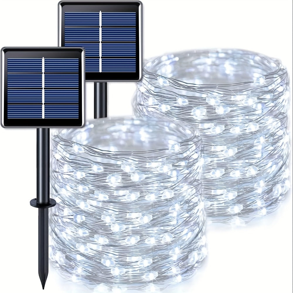 Solar Fairy String Lights Outdoor ¨C 110 LED Copper Wire Solar Twinkle Lights with 8 Modes & Touch Control for Christmas Tree, Garden, Patio, Wedding & Party ¨C 2, 4 or 8 Pack