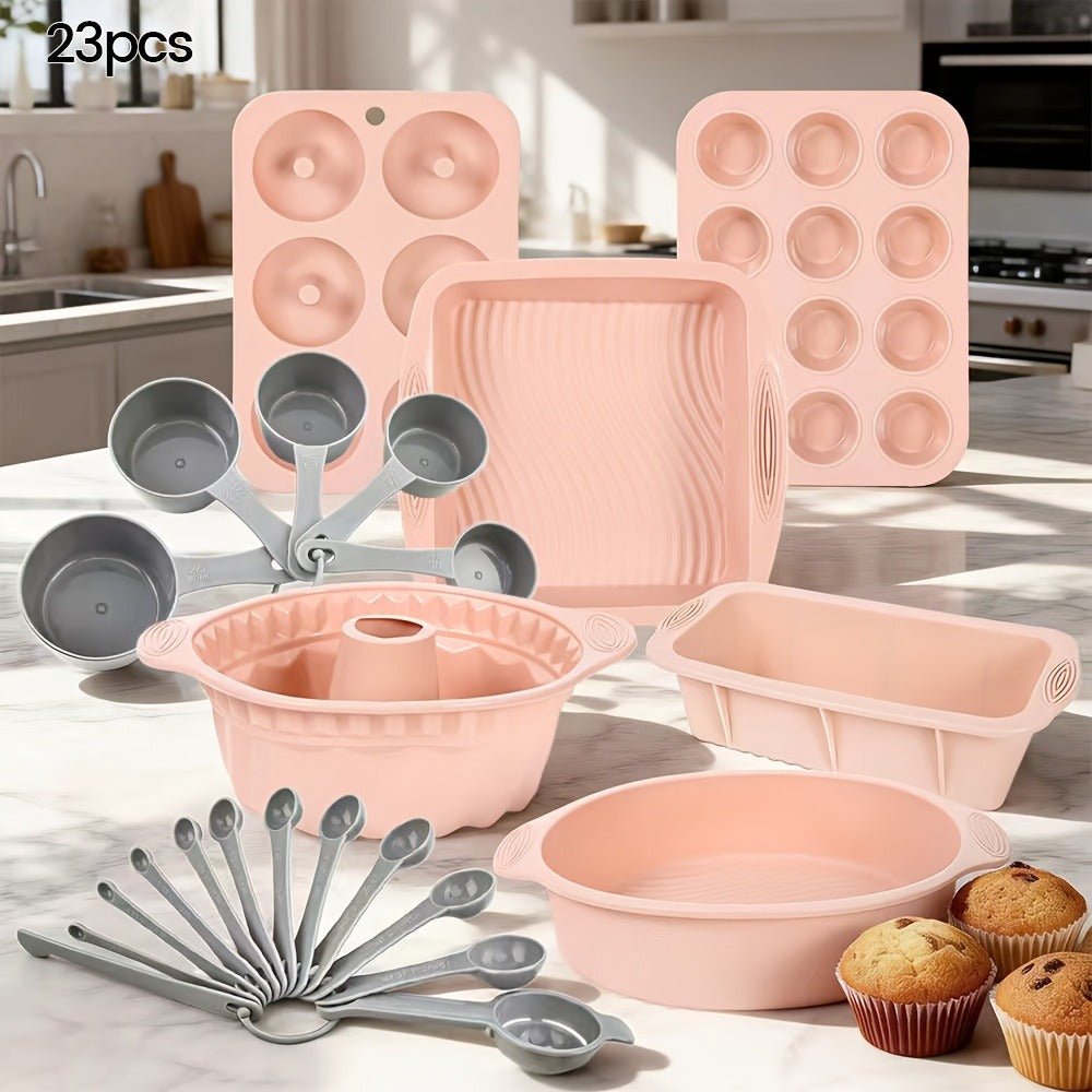 Baking Pan Set Nonstick Carbon Steel Cookie Sheets Roasting Pans Round Cake Muffin Pizza Bread Pans Kitchen Bakeware Set 4 11 23 46 Piece