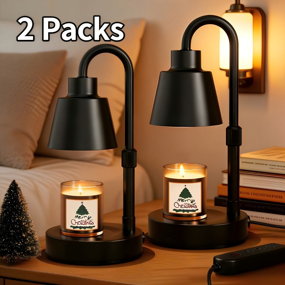 Candle Warmer Lamp with Timer Height Adjustable Metal - Electric Jar Candle & Wax Melt Warmer for Home, Bedroom & Living Room Decor | Housewarming Birthday Gift for Mom | Bulbs Not Included