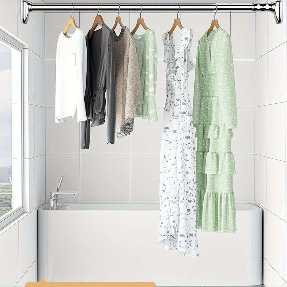 Telescopic Curtain Rod No Drill 15.75¡±-196.85¡± Adjustable Shower Curtain Rod 33mm for Large Windows