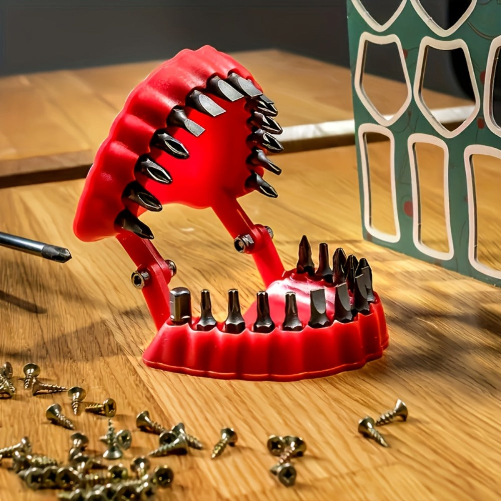 Drill Bit Holder with Base & 28-Piece 1/4¡± Hex Drill Bits ¨C 2-in-1 Desktop Screwdriver & Desk Organizer Gadget, Unique Tool Gift for DIY Enthusiasts & Home Workshop