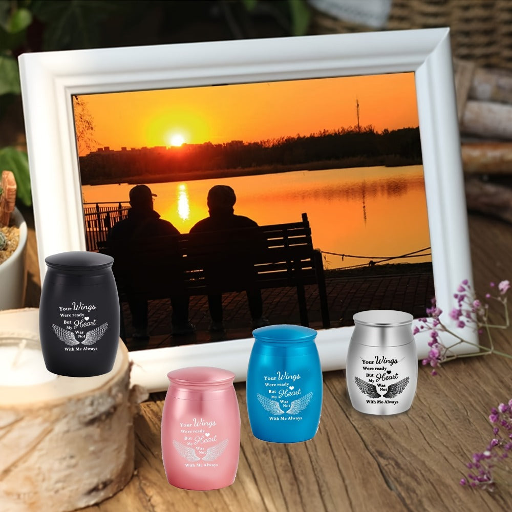 Mini Keepsake Urns for Human Ashes 4pcs ¨C Small Metal Memorial Urn Set for Pet Ashes 1.57 Inch 4 Colors Remembrance Gift