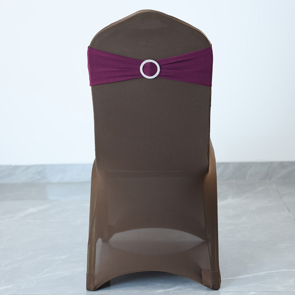 Chair Sashes for Wedding 100pcs Stretch Spandex Elastic Chair Sash Bands with Buckle for Dining Chairs Banquet Party Event Decor - Bulk Set Multiple Colors