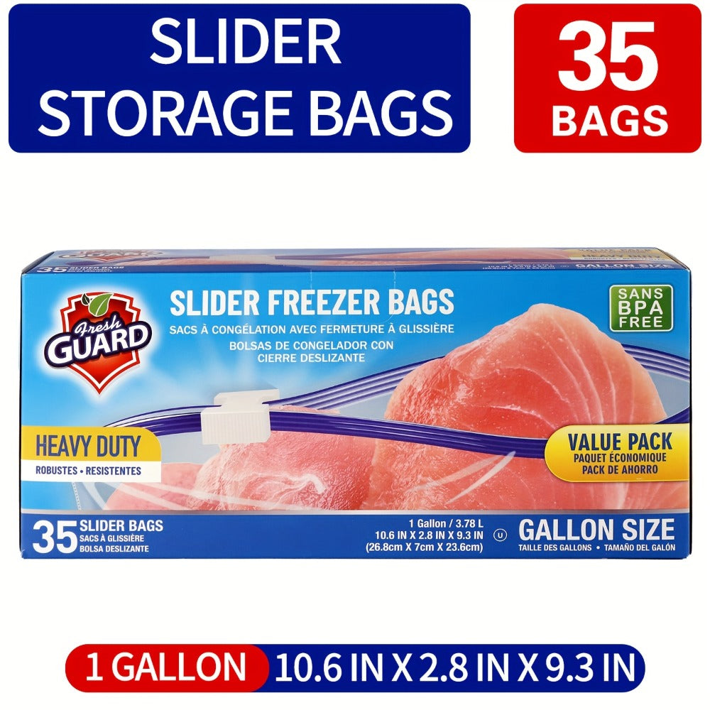 Heavy Duty Slider Storage Bags Ziplock Freezer Bags for Food Fruit Meat Vegetable Grain Kitchen