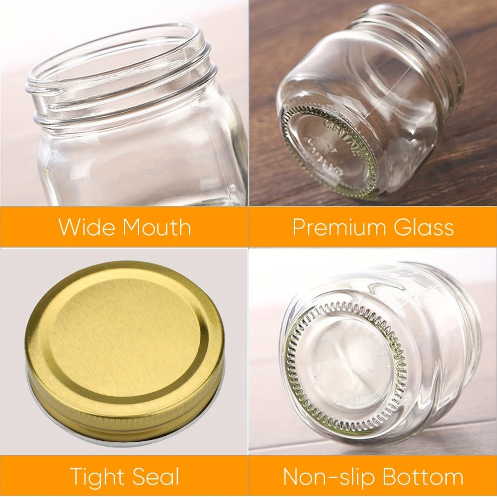 Mason Jars 8oz Glass Jars with Lids ¨C 9/18/27/36 Pack Regular Mouth Canning Jars for Storage, Spices, Jelly, Jam, Honey & Caviar | Dishwasher Safe Spiral Lid Kitchen Storage Containers Set