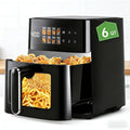 Air Fryer 8-in-1 with LED Touchscreen, 6QT Large Capacity Electric Hot Air Oven, 1350W 360¡ã Hot Air Circulation, Non-Stick Fry Basket, Heat-Insulated Handles, 8 Cooking Presets for Home Kitchen