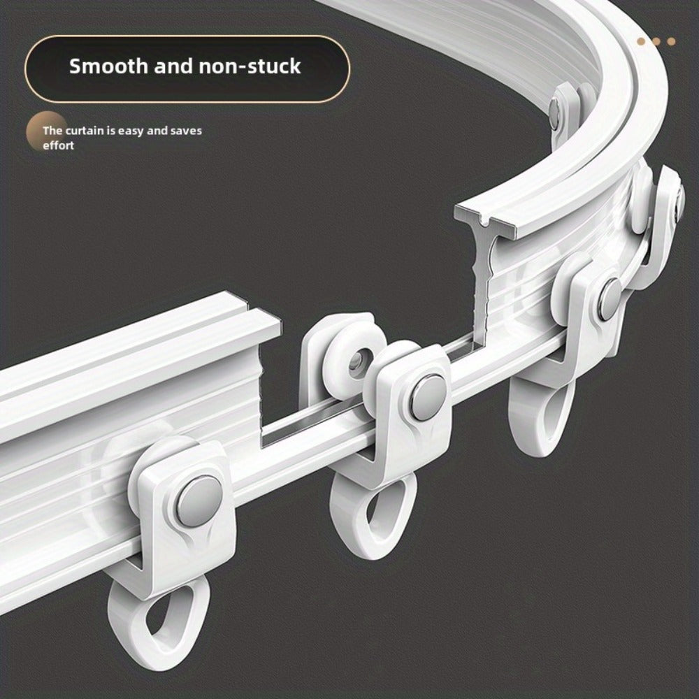 Flexible Curtain Rail Track ¨C Bendable PVC Ceiling Mount Curtain Rod for Bay Window, Bathroom & Home Decor, Trim-to-Fit Monorail Curtain Track System