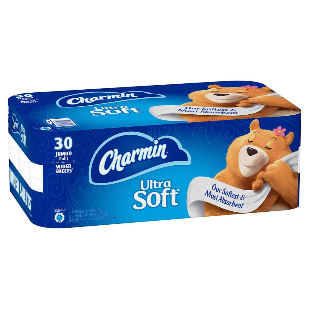 Charmin Ultra Soft Toilet Paper Mega Roll - 2-Ply 200 Sheets per Roll, Soft & Strong Bath Tissue, Available in Mega, Double, 16ct, 30ct, 328ct Bulk Pack Options for Home, Office & Commercial Use