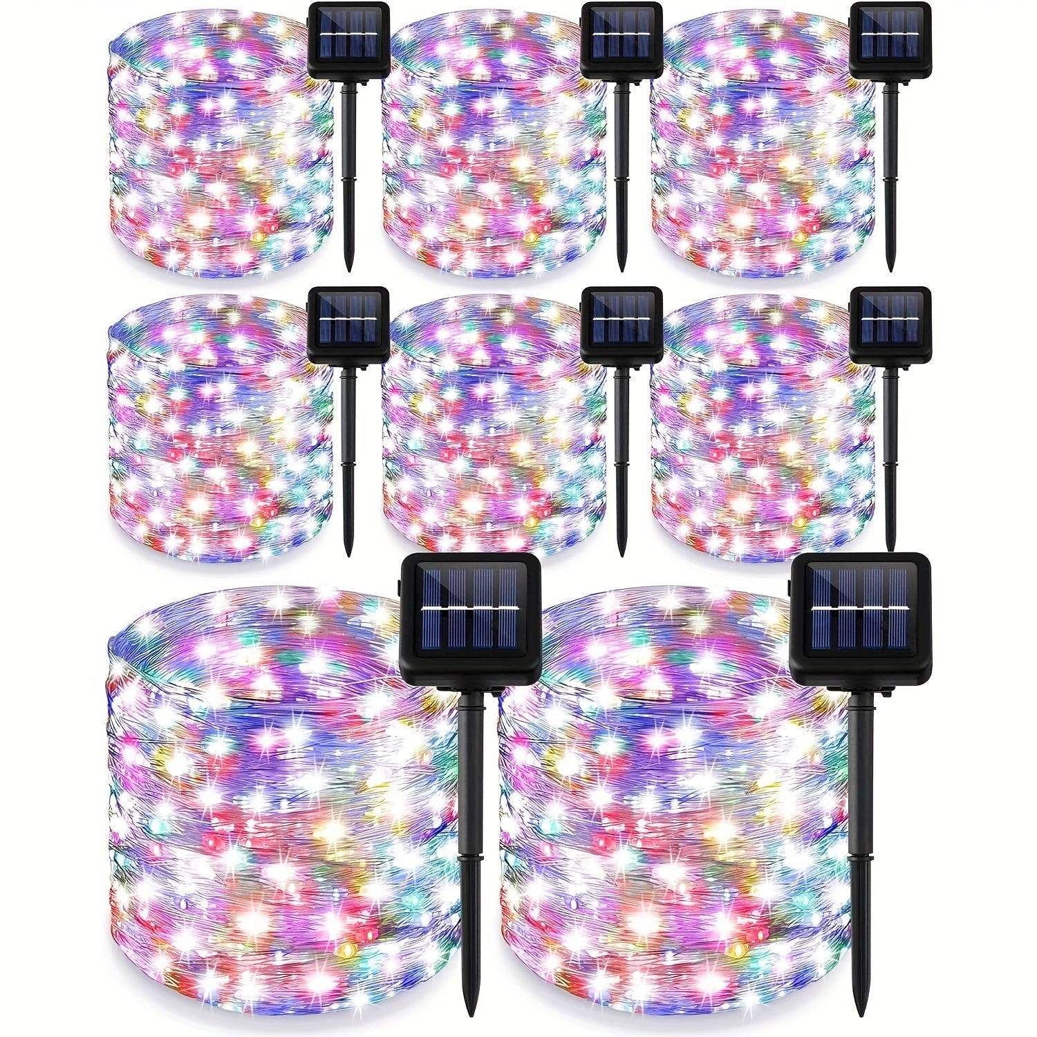Solar Fairy String Lights Outdoor ¨C 110 LED Copper Wire Solar Twinkle Lights with 8 Modes & Touch Control for Christmas Tree, Garden, Patio, Wedding & Party ¨C 2, 4 or 8 Pack