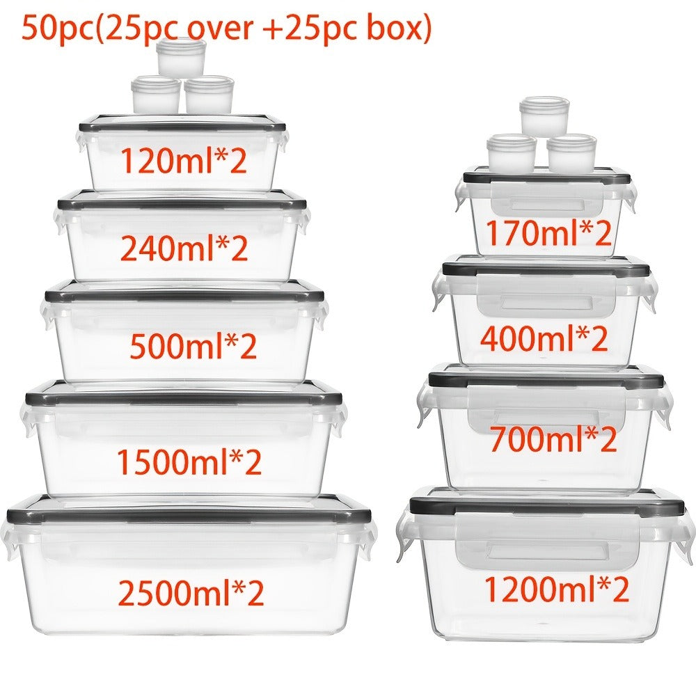 Food Storage Containers with Flip Top Lids - Leak Proof Microwave and Dishwasher Safe Plastic Lunch Boxes for Pantry Travel and Outdoor Use, Large Capacity Sets of 28, 44 or 54 Pieces with Labels and Marker Included