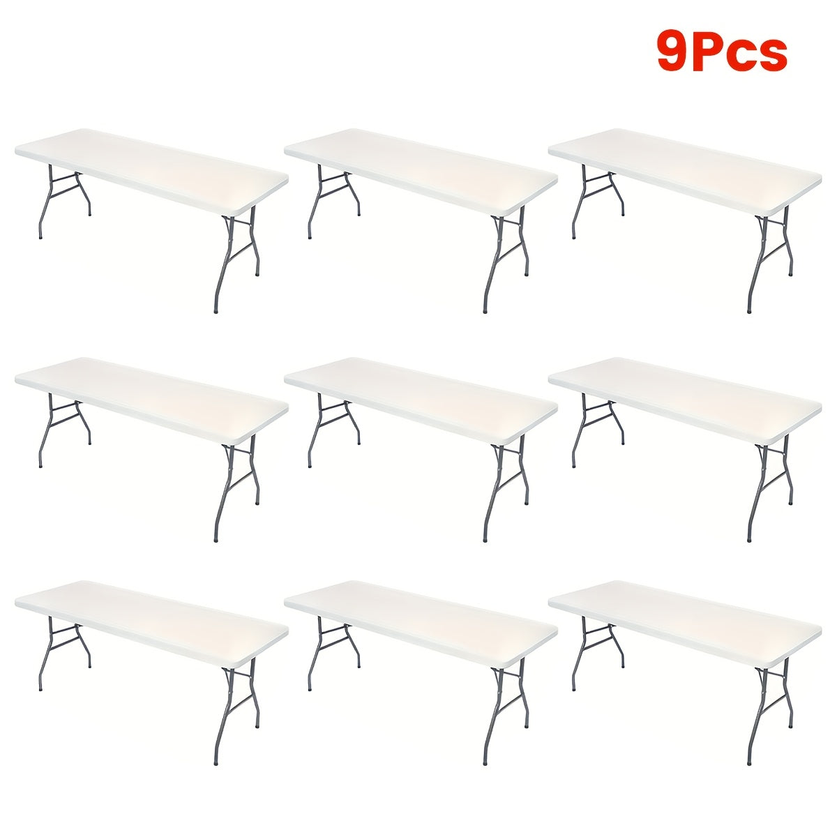 Stretch Table Covers 6Ft Washable Elastic Rectangle Tablecloth for Parties Weddings Picnics Camping, Spandex Polyester Blend, Fits Standard 6 Foot Tables, Set of 3 6 9 or 12, Black White Blue