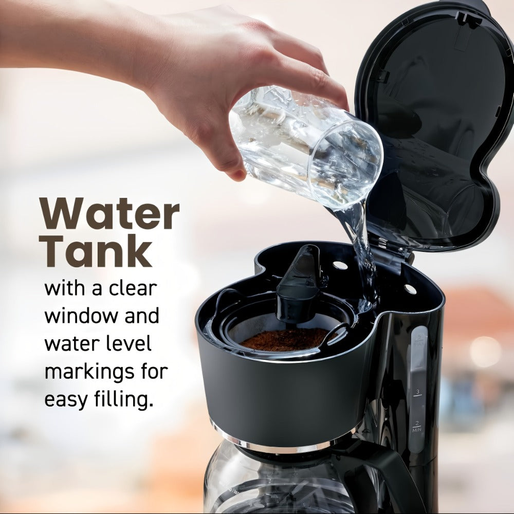 Drip Coffee Maker 5 Cup with Cup Warmer Reusable Filter Fast Heating Auto Shut-Off Compact Coffee Machine for Home Office Coffee Bar